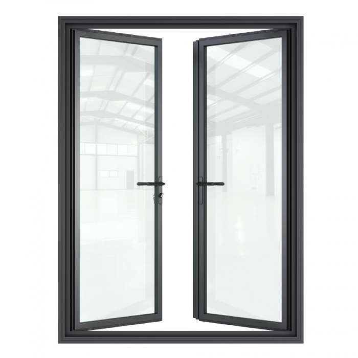 Aluminum swing door with slim glass frame for Texas homes and storefronts
