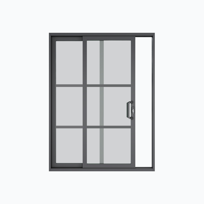 Aluminum sliding door 2 panel 3-lite Texas - Texas Glass Door