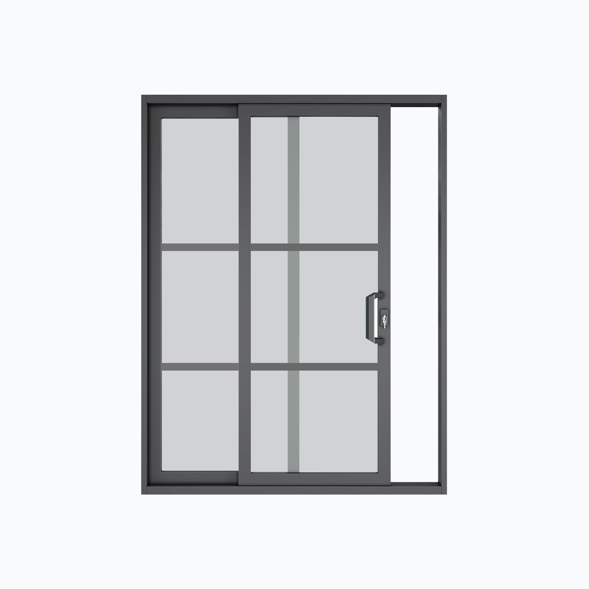 Aluminum sliding door 2 panel 3-lite Texas - Texas Glass Door