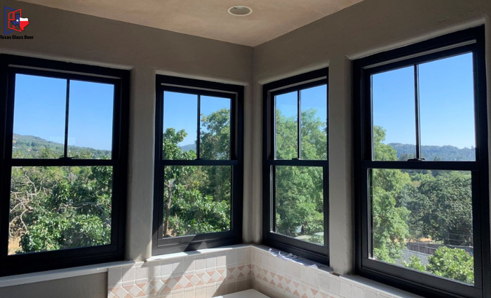 Single hung window energy efficient glass Texas