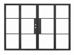 Iron Bi-fold Door – 144"x96", 3-Lite, 4 Panel, Right Hand