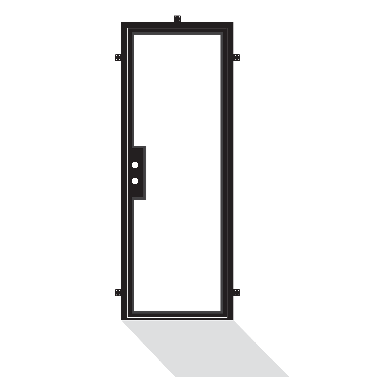 Iron Single French Door- Square Top- 1 Line