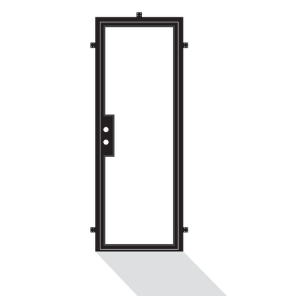 Iron Single French Door- Square Top- 1 Line