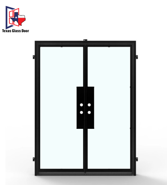 Iron Double French Door- Square Top- 1 Line