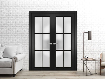 Iron Double French Door- 6 Line- Arched Top