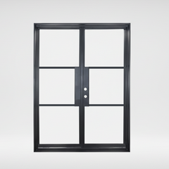 Iron Double French Door – 72"x96", Left hand, 3-Lite, Square Top
