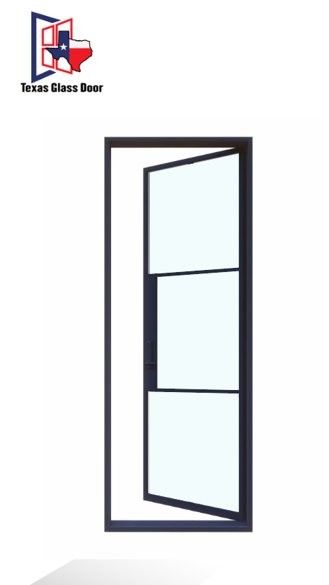 Iron Single French Door- Square Top- 3 Line