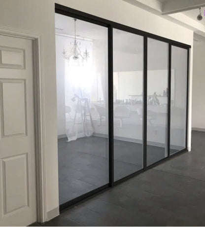 Aluminum Alloy Sliding Patio Door 4 Panels Clear Glass