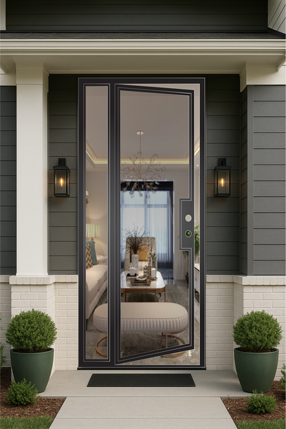 Iron Single French Door- with Sidelights