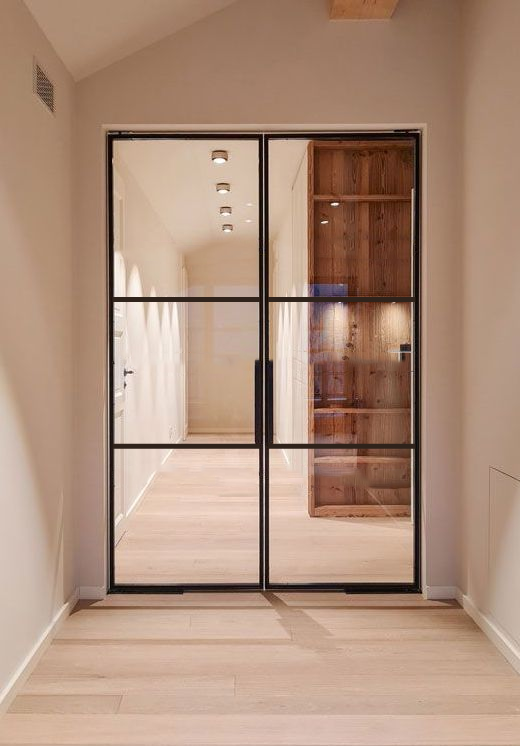 Iron Double French Door – Square Top, 3-Lite