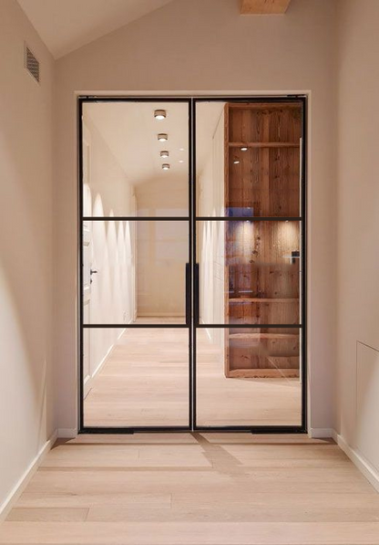 Iron Double French Door – Square Top, 3-Lite