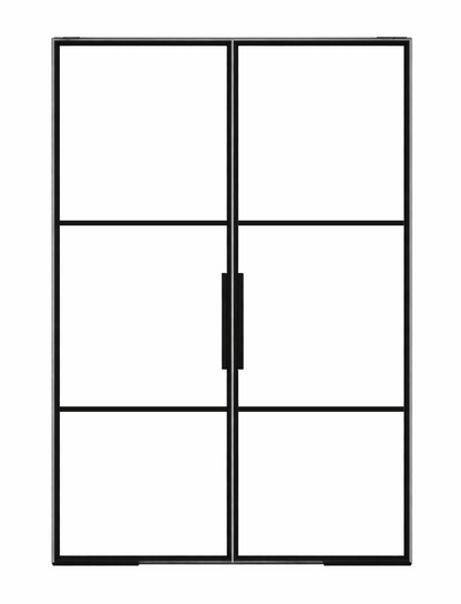 Iron Double French Door – Square Top, 3-Lite