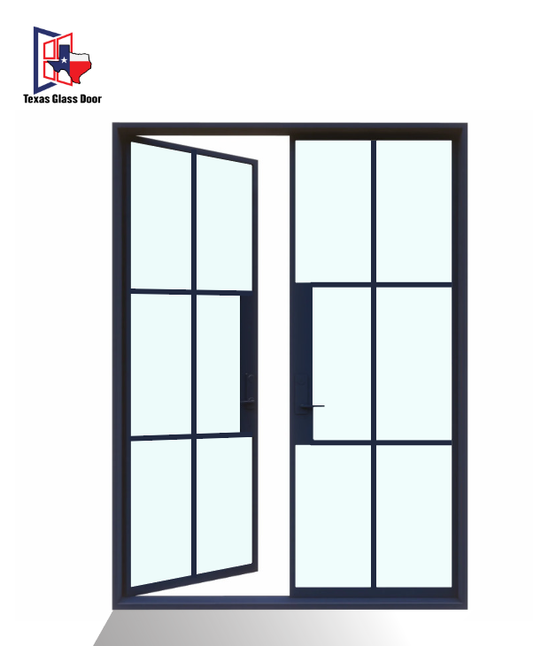 Iron Double French Door- Square Top- 6 Line