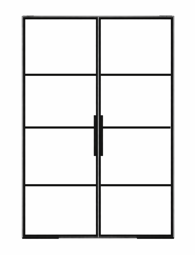 Iron Double French Door – Square Top, 4-Lite