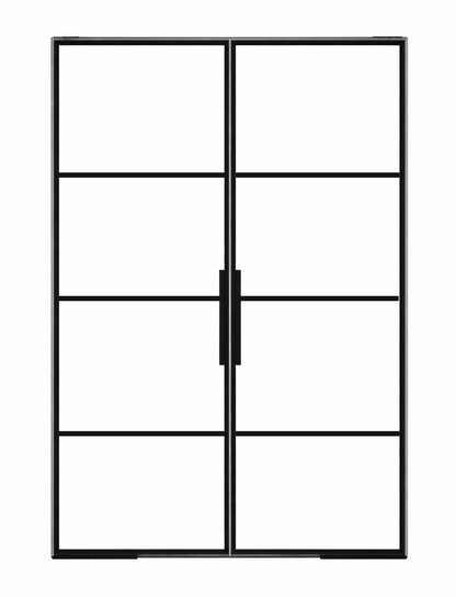 Iron Double French Door – Square Top, 4-Lite