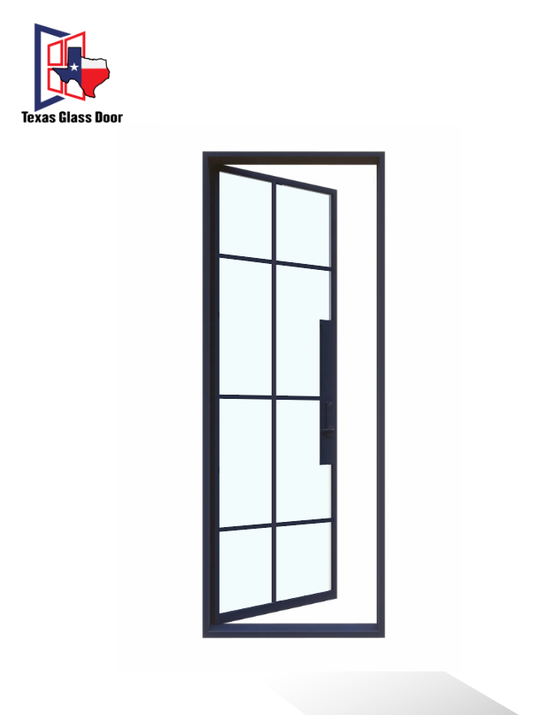 Iron Single French Door- Square Top- 8 Line