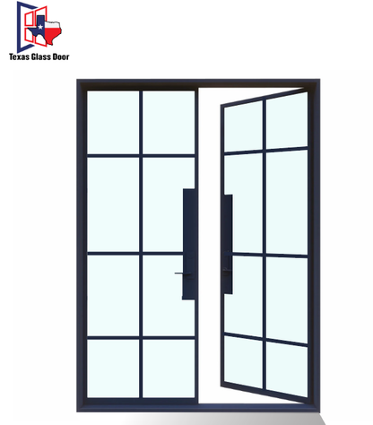 Iron Double French Door - Square Top- 8 Line