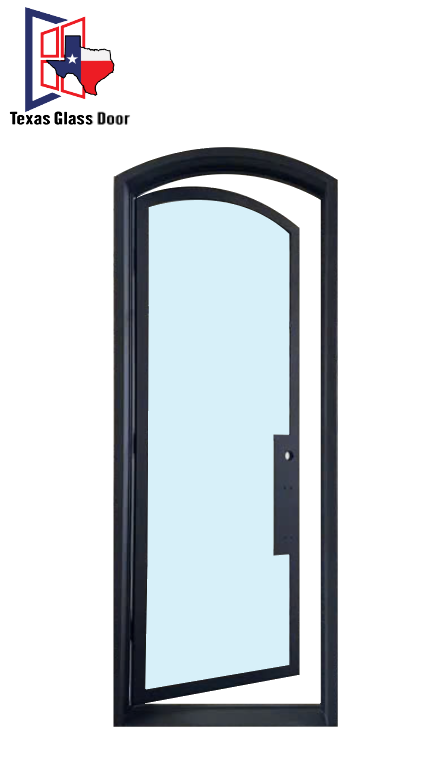 Iron Single French Door- Arched Top- 1 Line