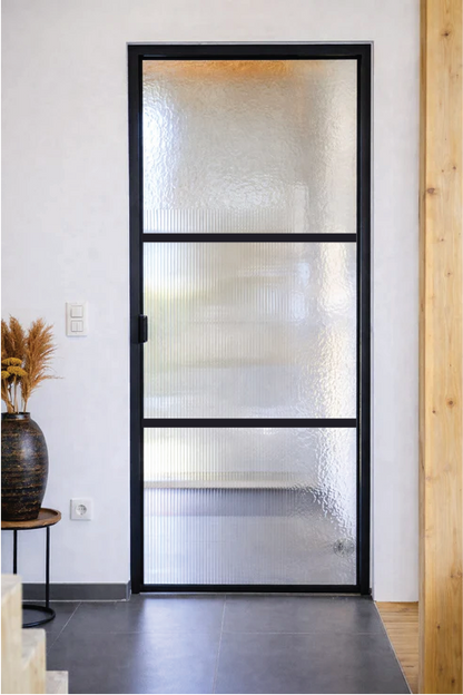 Iron Single French Door – Square Top, 3-Lite