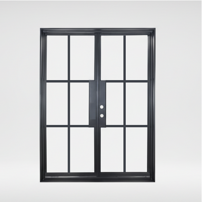 Iron Double French Door – Square Top, 6-Lite