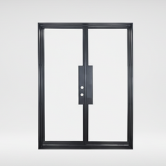 Iron Double French Door – 72"x80", Right hand, 0-Lite, Square Top