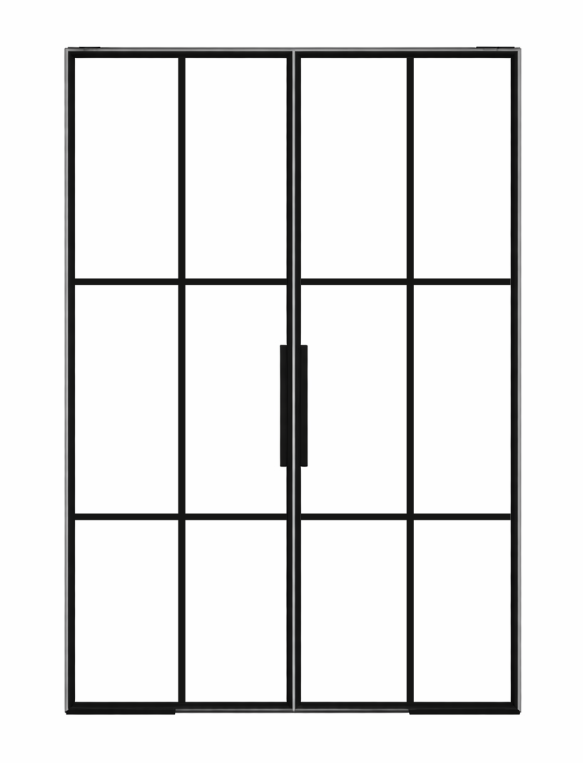 Iron Double French Door – Square Top, 6-Lite