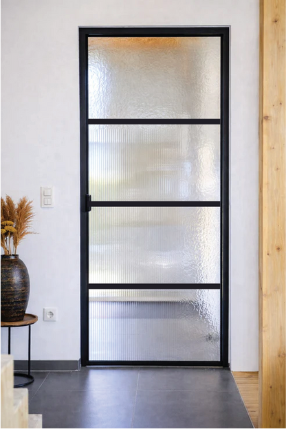 Iron Single French Door – Square Top, 4-Lite