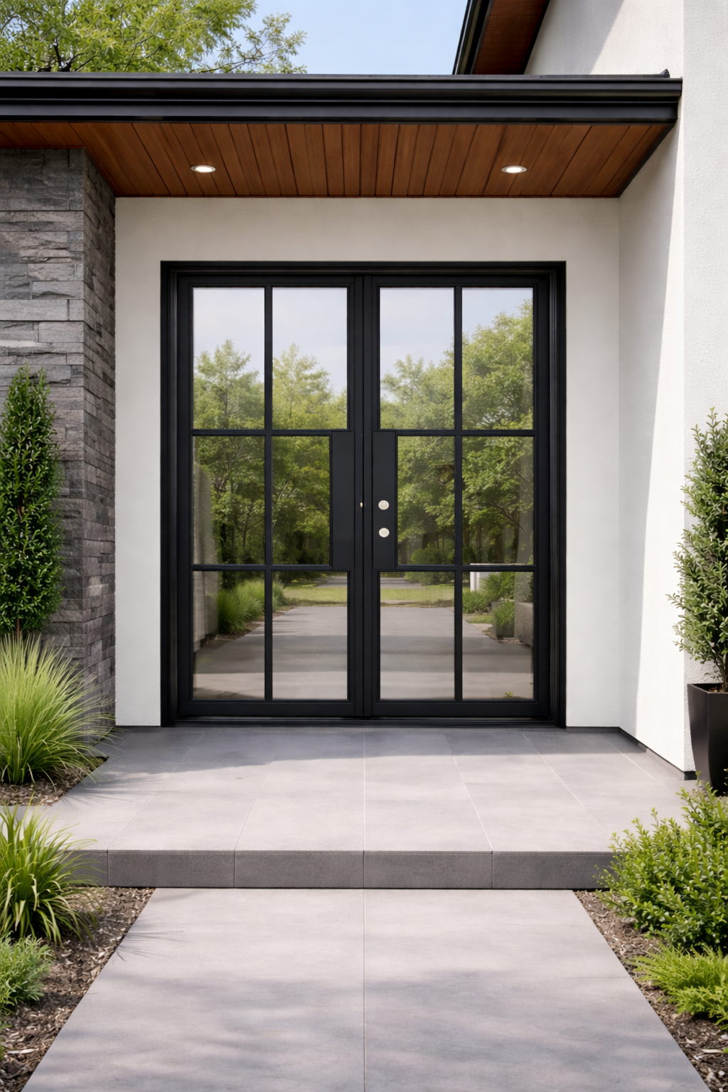 Iron Double French Door – Square Top, 6-Lite