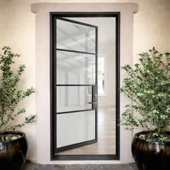 Iron Single French Door – 37"x96", Left hand, 4-Lite, Square Top - image 2