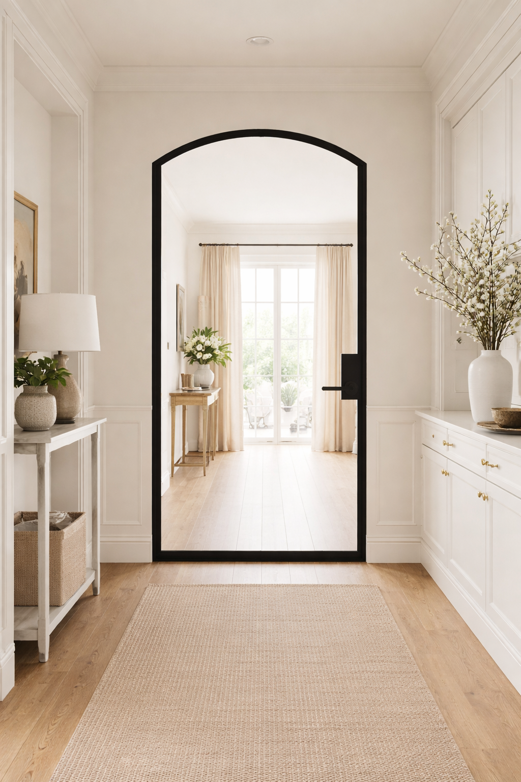 Iron Single French Door – Arch Top, 0-Lite