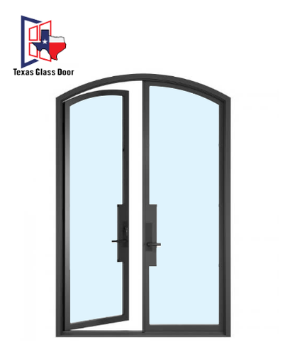 Iron Double French Door - Arched Top - 1 Line