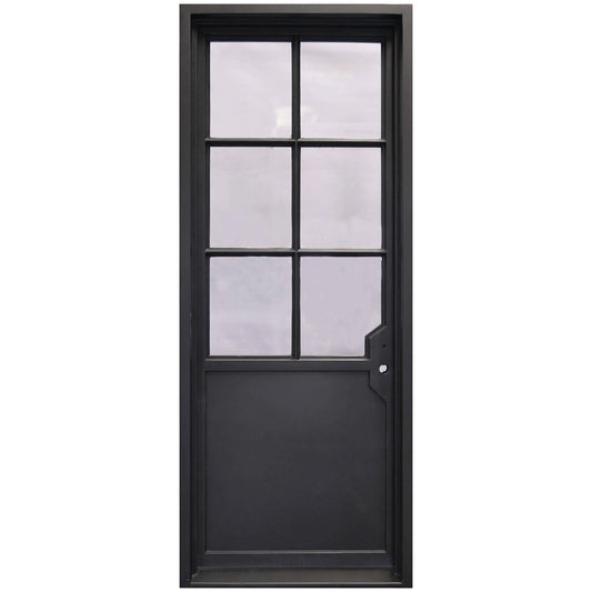 Iron Single French Door- 4 Line- Square Top