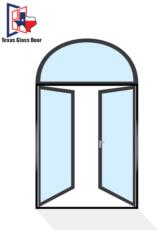 Aluminum Double French Door - Round Top - 1 Line