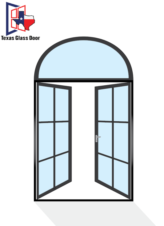 Aluminum Double French Door - Round Top - 6 Line