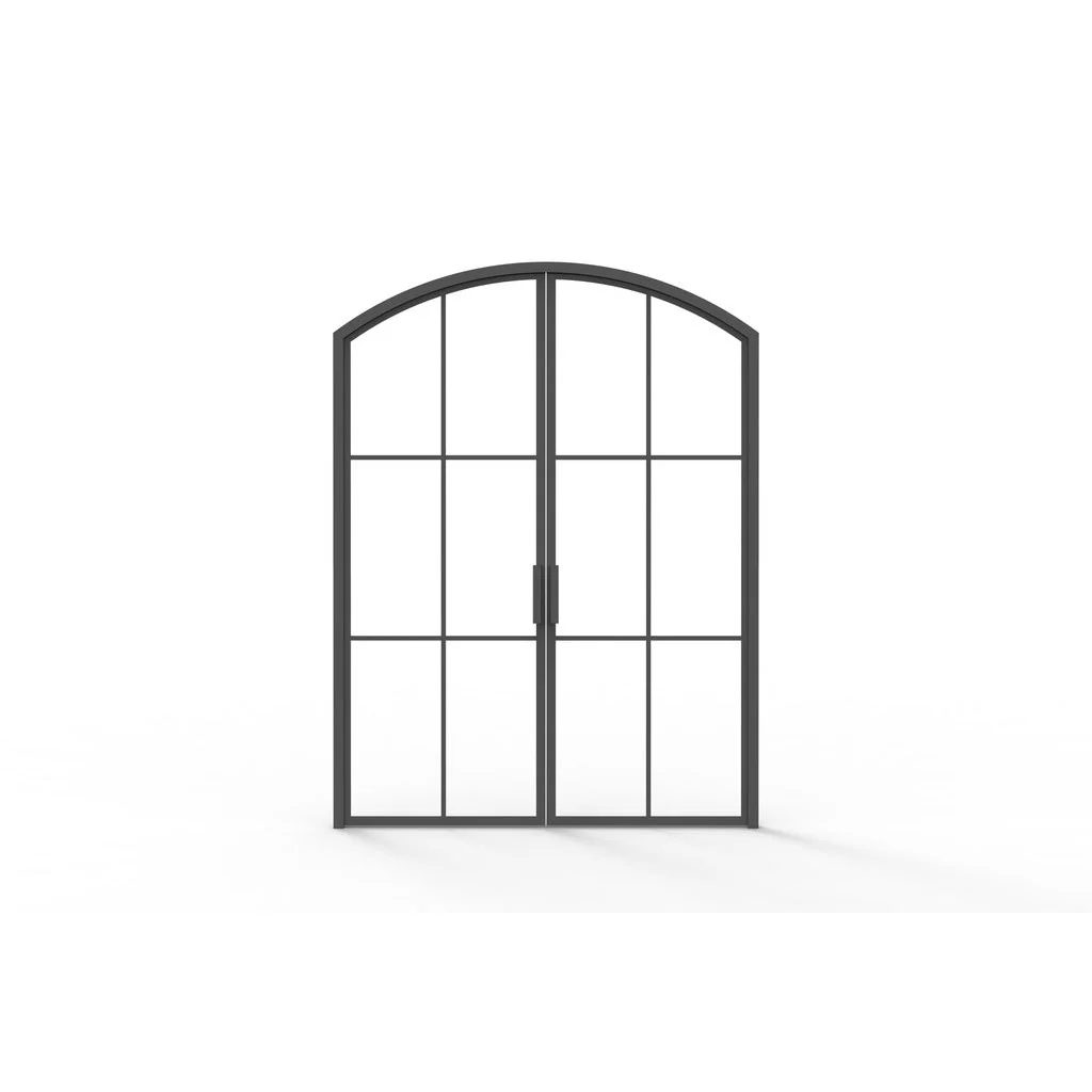 Iron Double French Door – Arch Top, 6-Lite