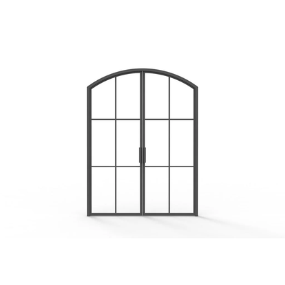 Iron Double French Door – Arch Top, 6-Lite
