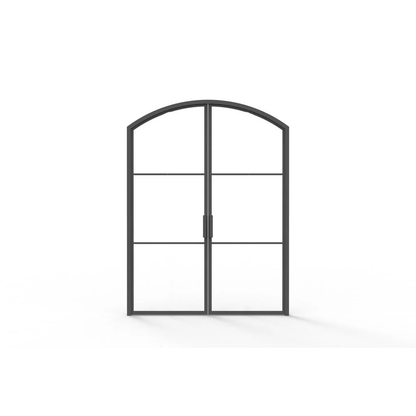 Iron Double French Door – Arch Top, 3-Lite