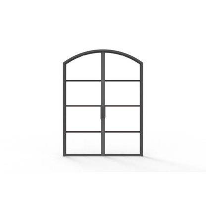 Iron Double French Door – Arch Top, 4-Lite