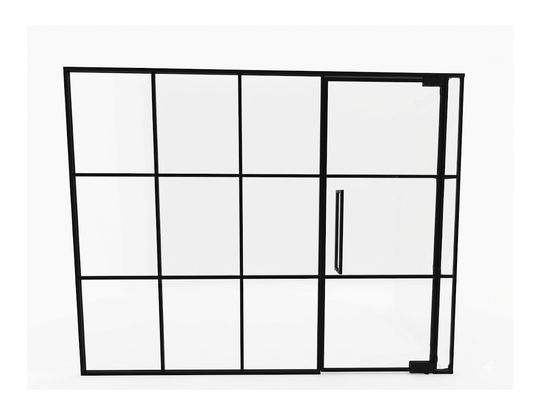 Glass Wall Partition with Single Door
