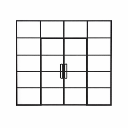 Glass wall partition with double door Texas - Texas Glass Door