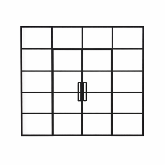 Glass Wall Partition with Double Door