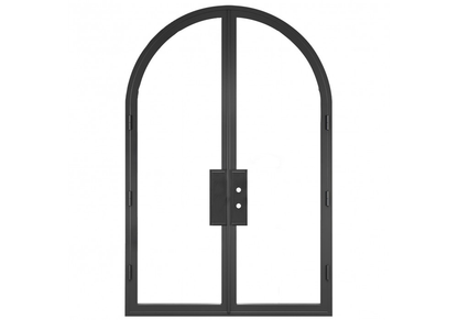 Iron Double French Door – Round Top, 0-Lite