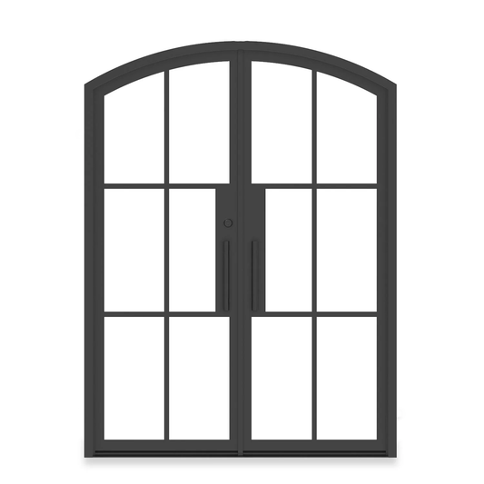Iron Double French Door – Arch Top, 6-Lite
