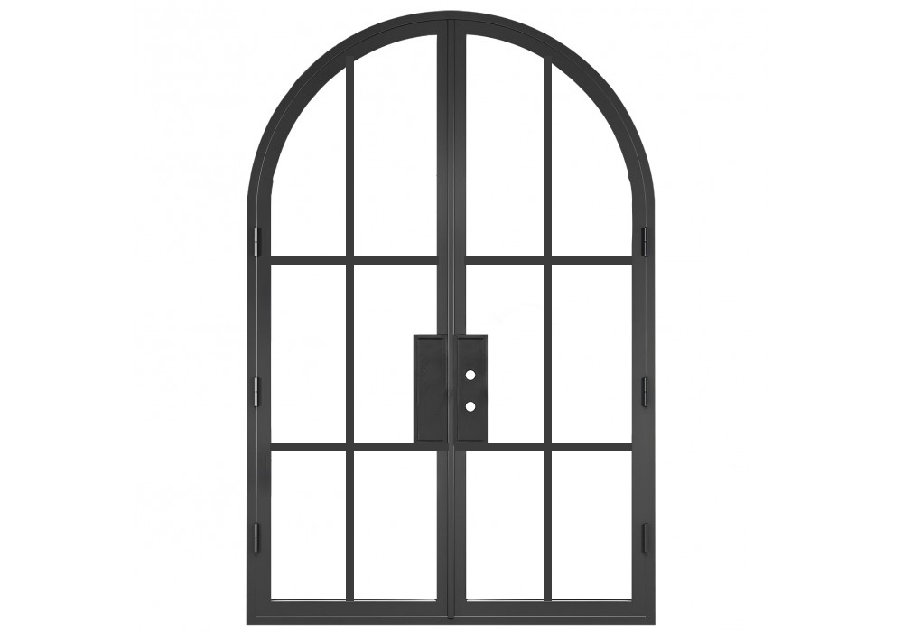 Iron Double French Door – Round Top, 6-Lite