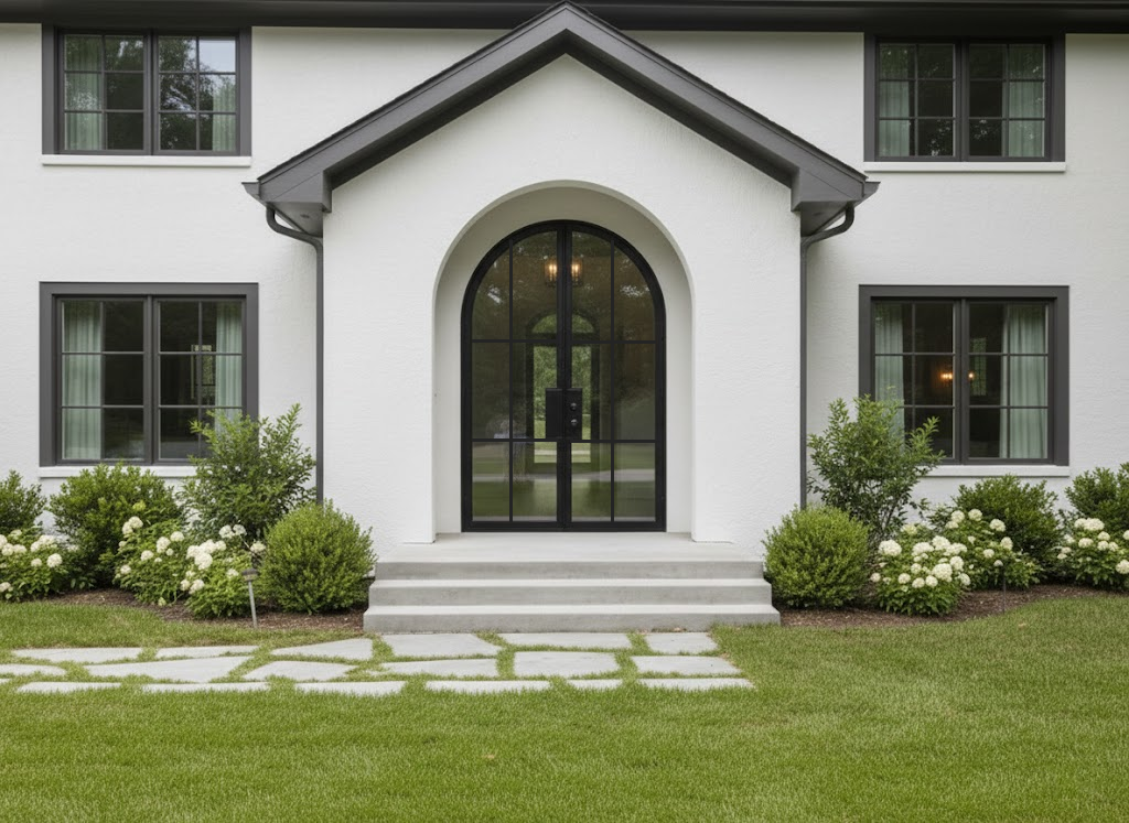 Iron Double French Door – Round Top, 6-Lite
