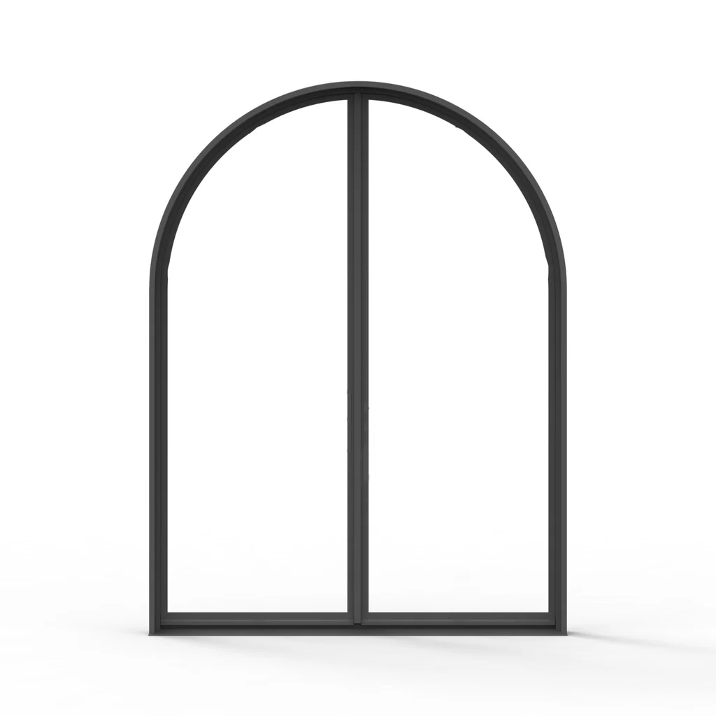 Iron Double French Door – Round Top, 0-Lite