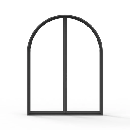 Iron Double French Door – Round Top, 0-Lite