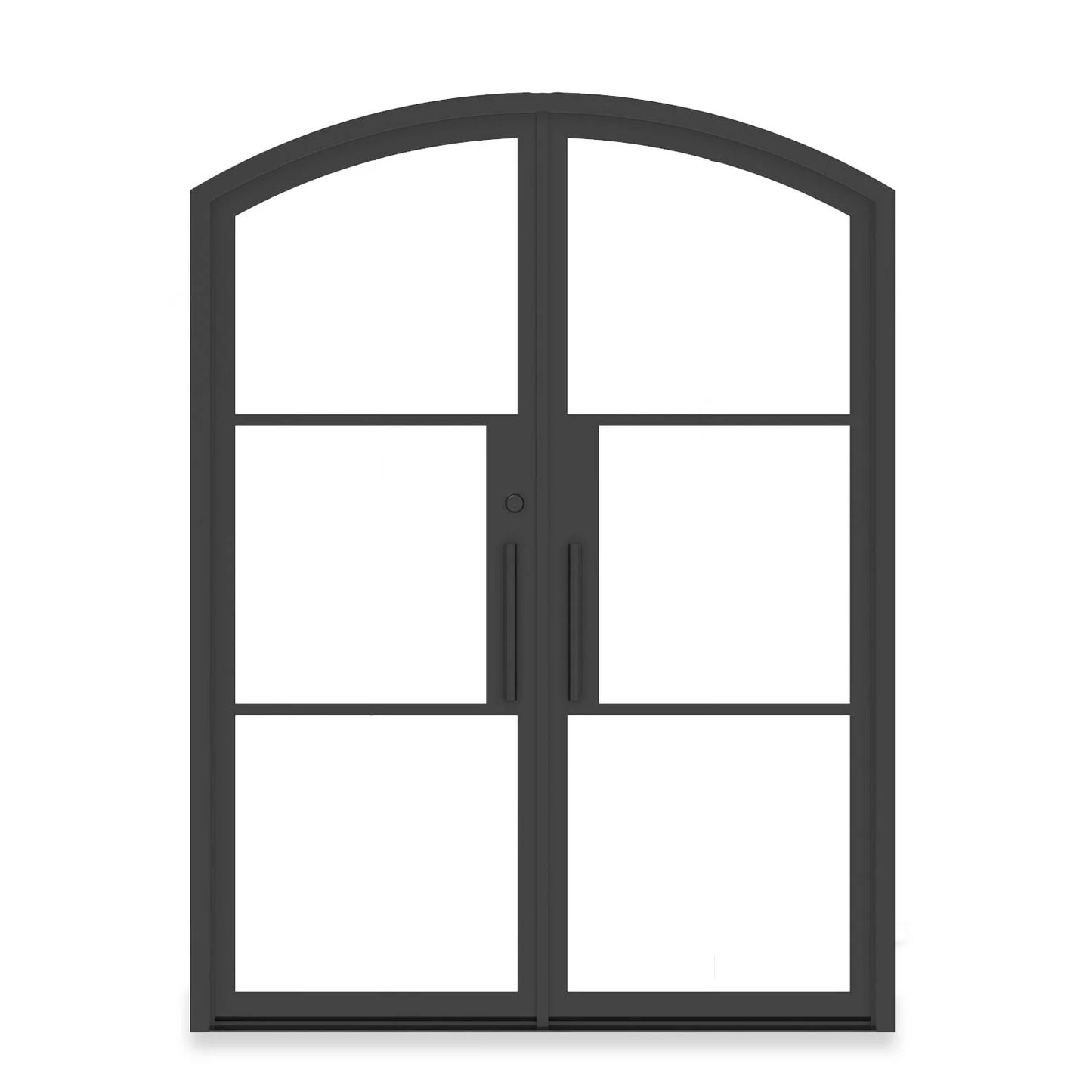 Iron Double French Door – Arch Top, 3-Lite