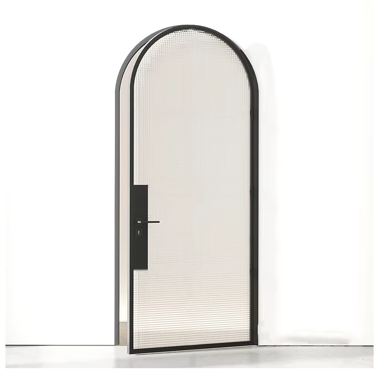 Thermal Break Iron SIngle French Door- Round Top