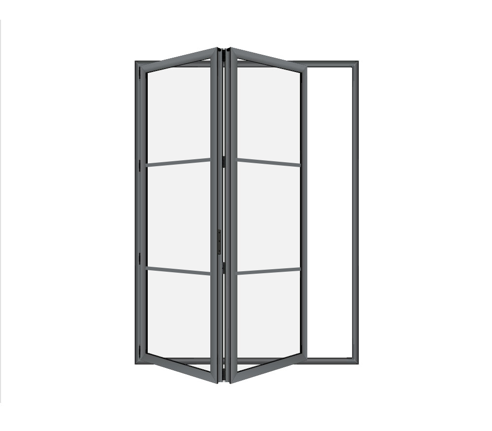 Bi-fold Door 2 panel- 3-lite